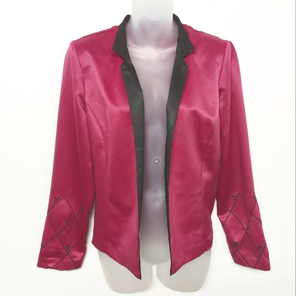 Stanley Scott Vintage Cerise Pink & Black Jacket, Size Small - Picture 2 of 11